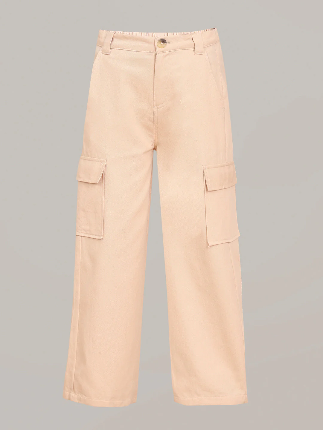 GIRL Mid Rise Wide Leg Cargo Pants - Beige - Image 7