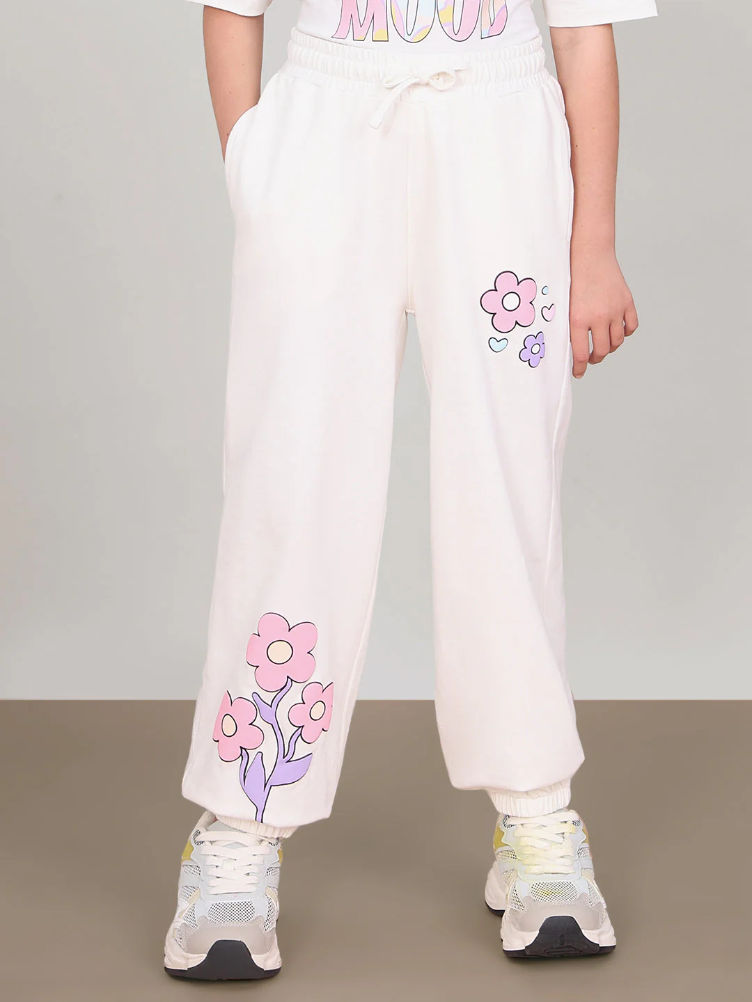 GIRL White Printed Lounge Pants - Image 2