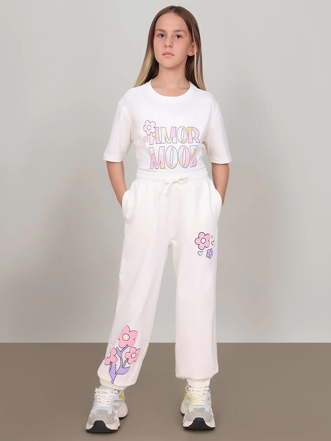 GIRL White Printed Lounge Pants - Image 5