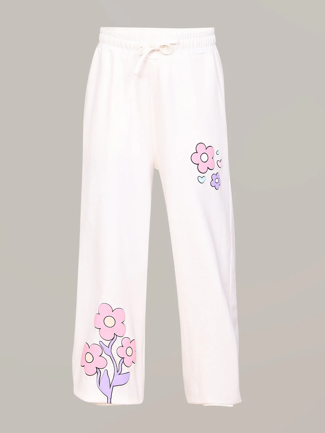GIRL White Printed Lounge Pants - Image 7