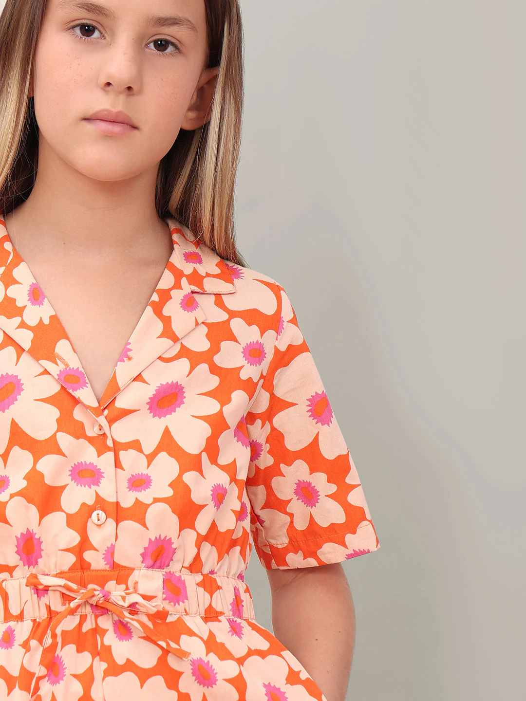 GIRL Peach Floral Playsuit - Image 6