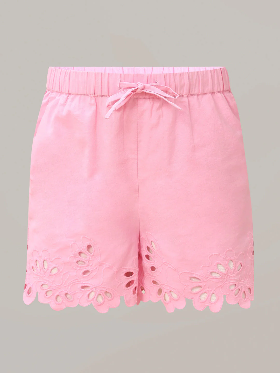 GIRL Pink Cut-Work Hem Shorts - Image 7