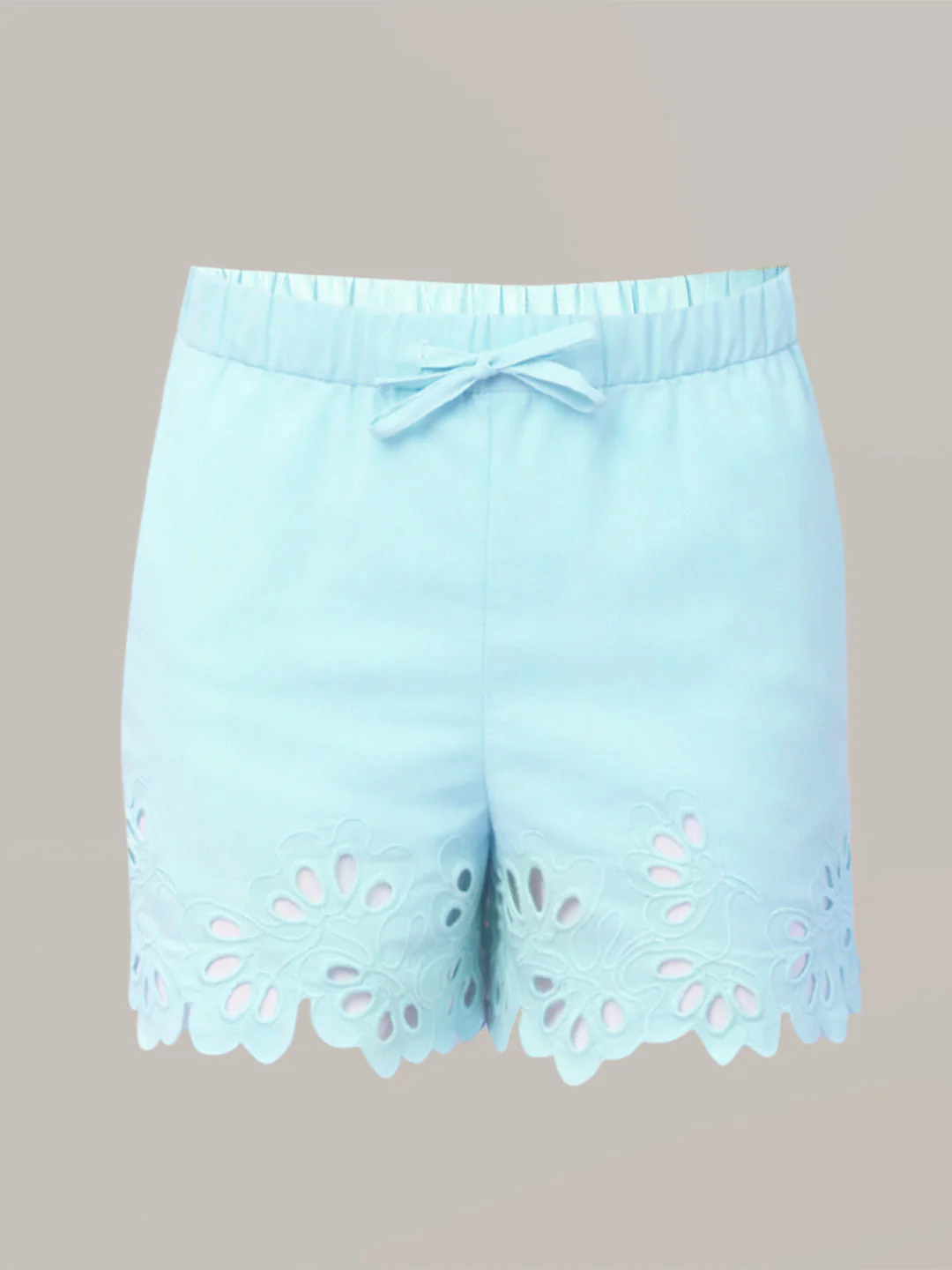 GIRL Blue Cut-Work Hem Shorts - Image 7