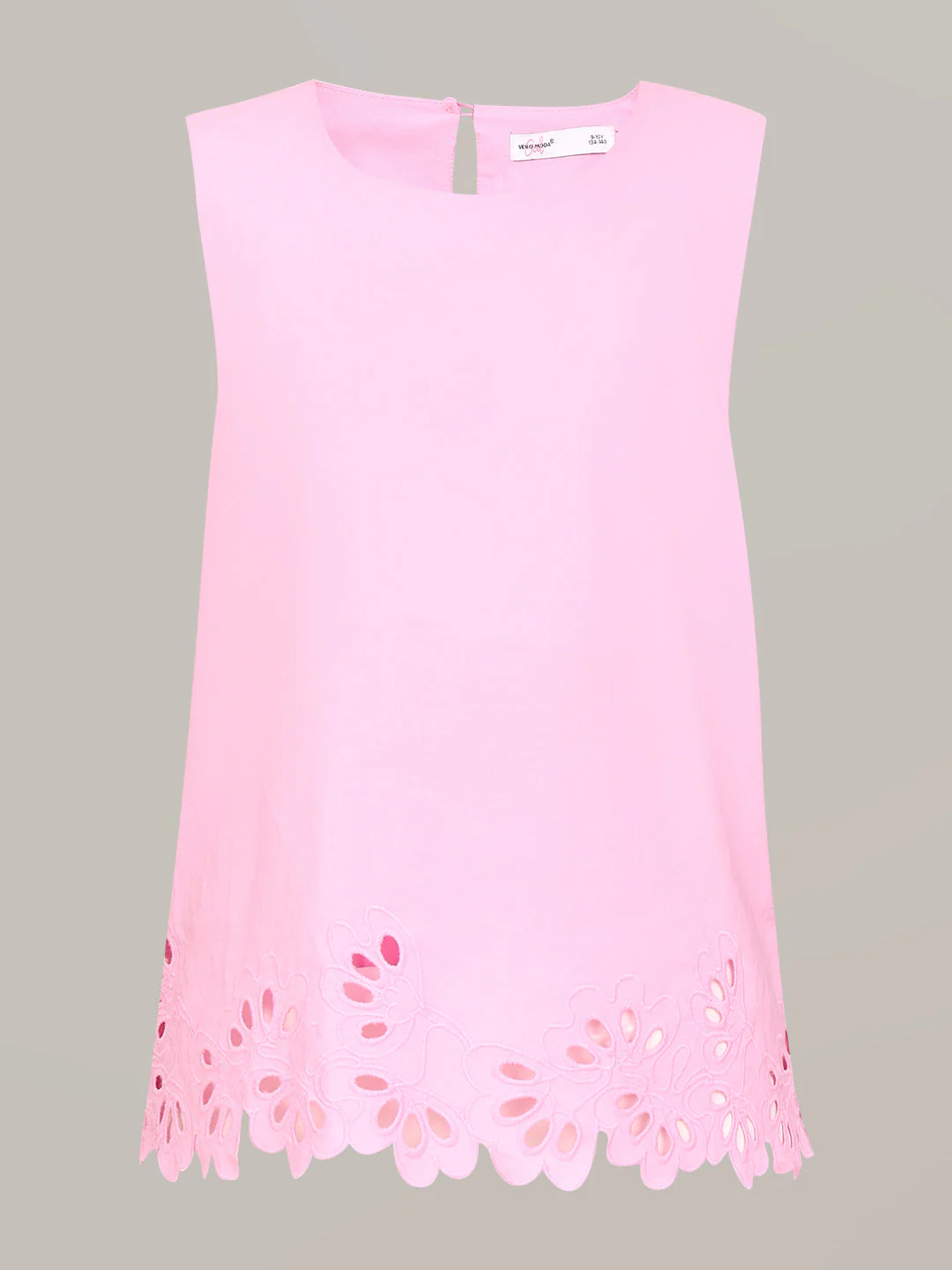 GIRL Pink Cutwork Sleeveless Top - Image 7