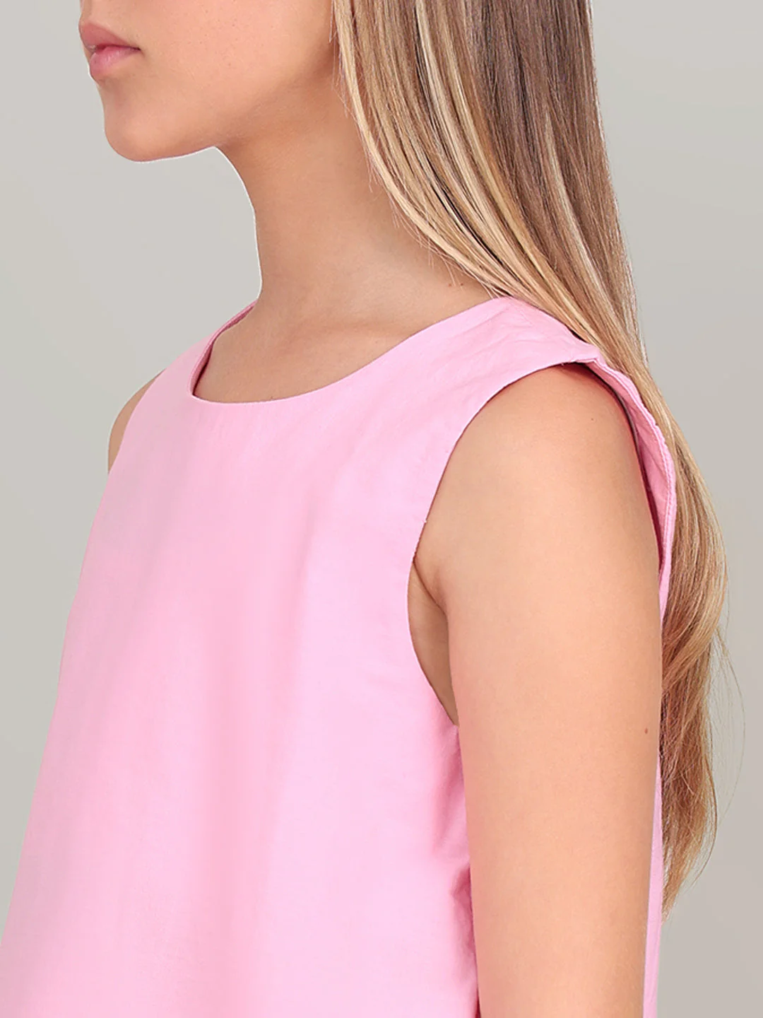 GIRL Pink Cutwork Sleeveless Top - Image 8