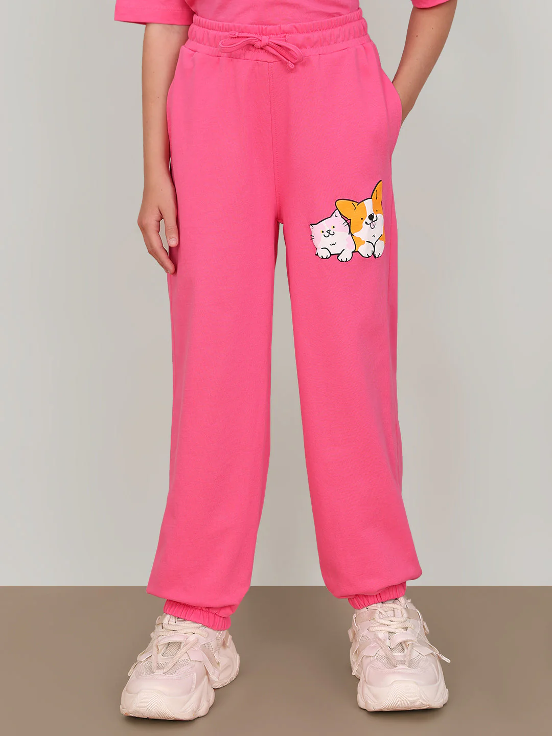 GIRL Pink Cotton Lounge Pants - Image 2