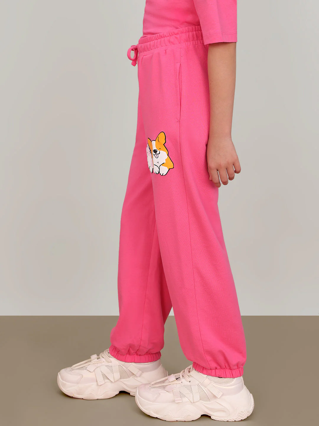 GIRL Pink Cotton Lounge Pants - Image 3