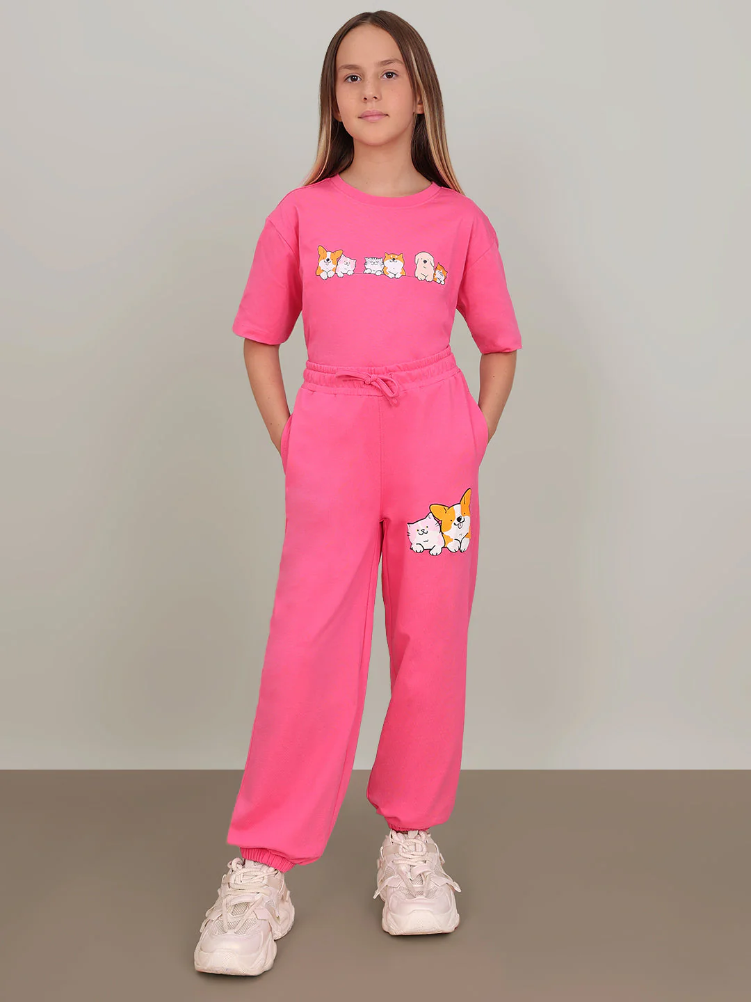GIRL Pink Cotton Lounge Pants - Image 5