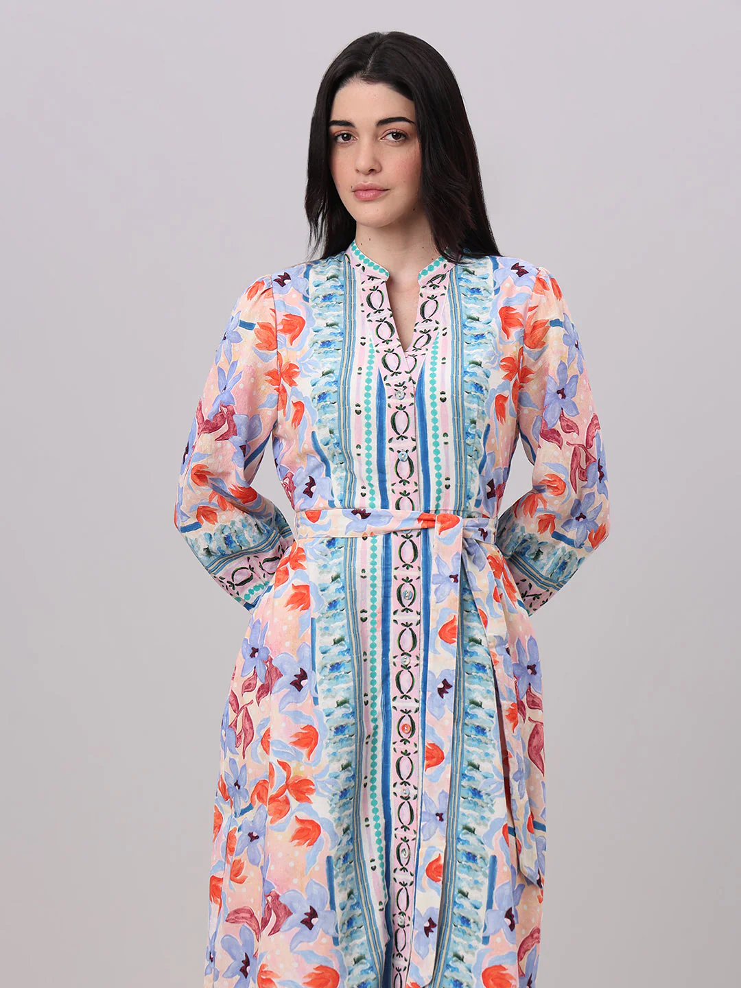 Multi-Colour Printed Midi Dress - Image 5
