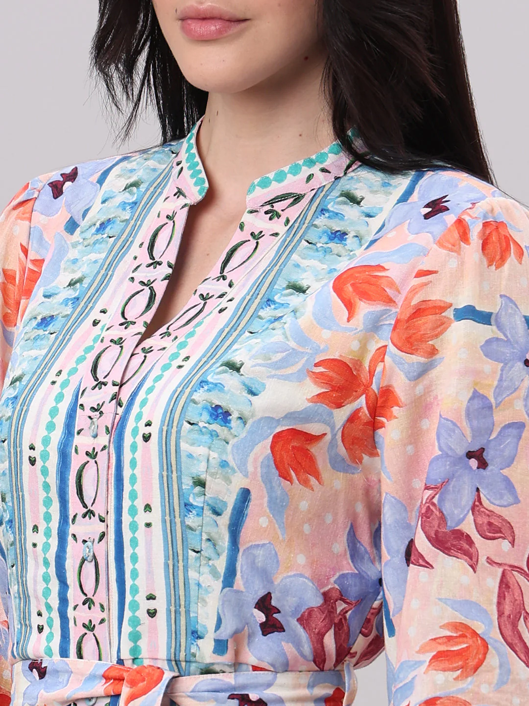 Multi-Colour Printed Midi Dress - Image 6