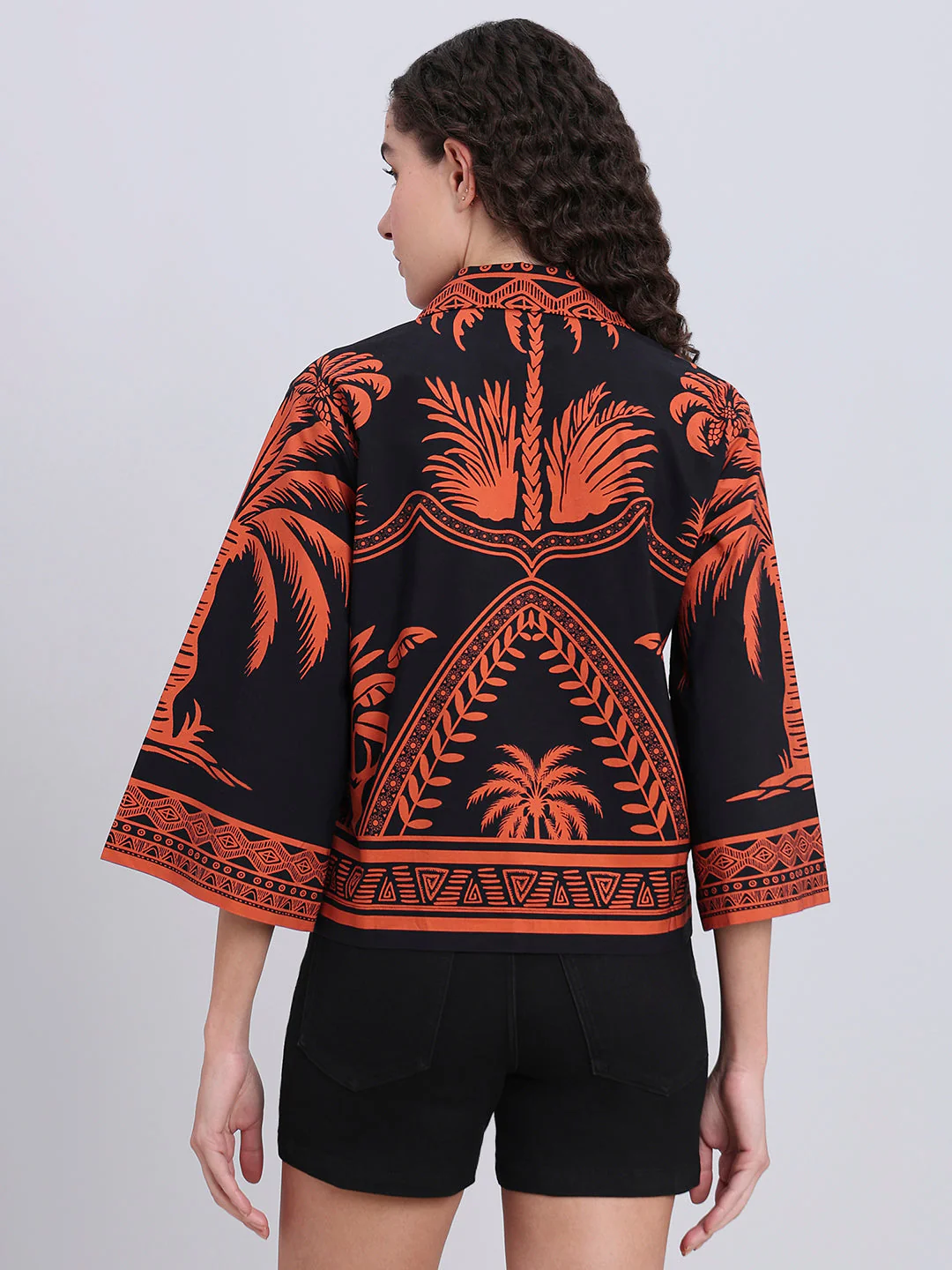 Black Printed Cotton Shirt - Image 4