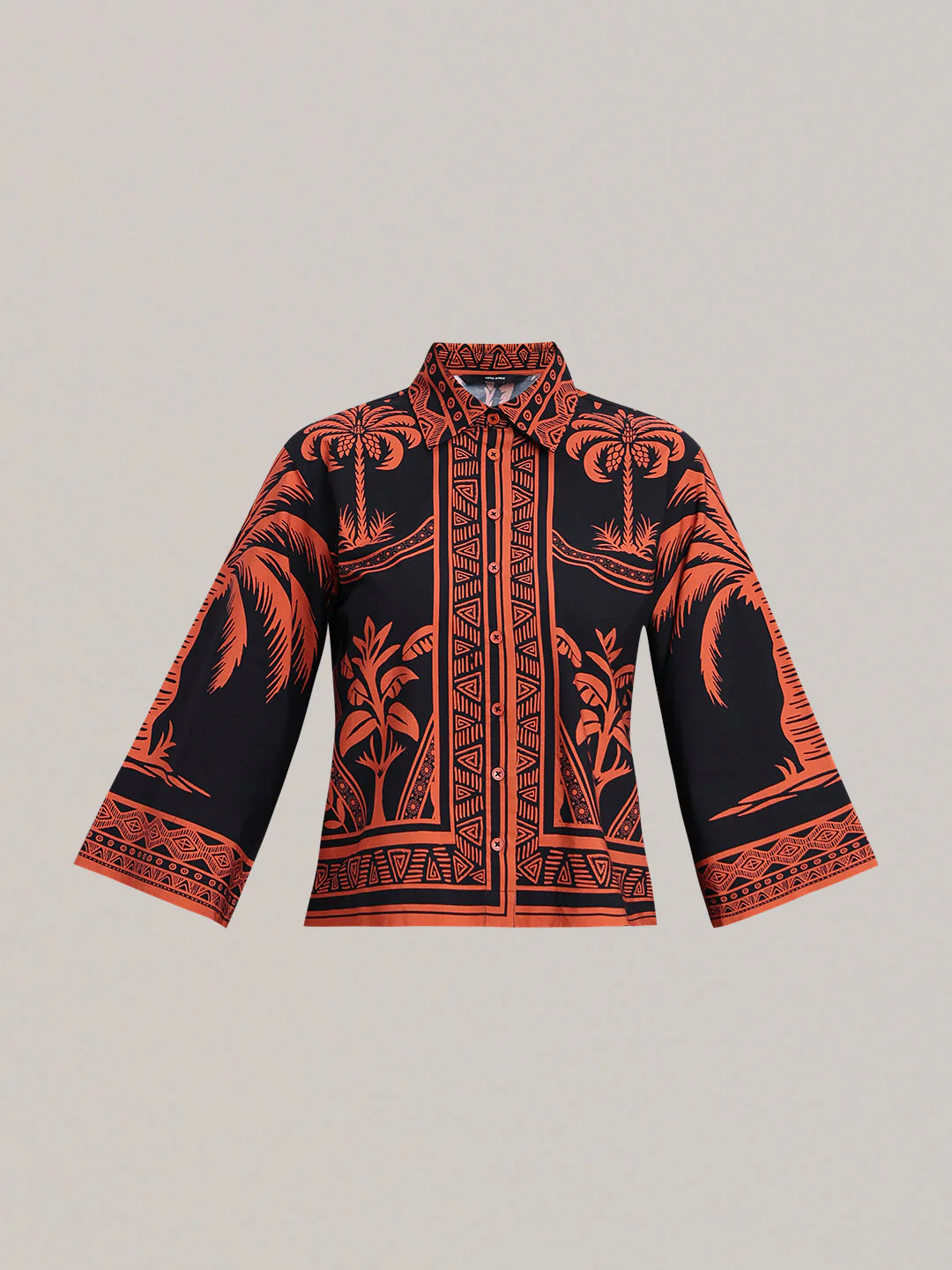 Black Printed Cotton Shirt - Image 7
