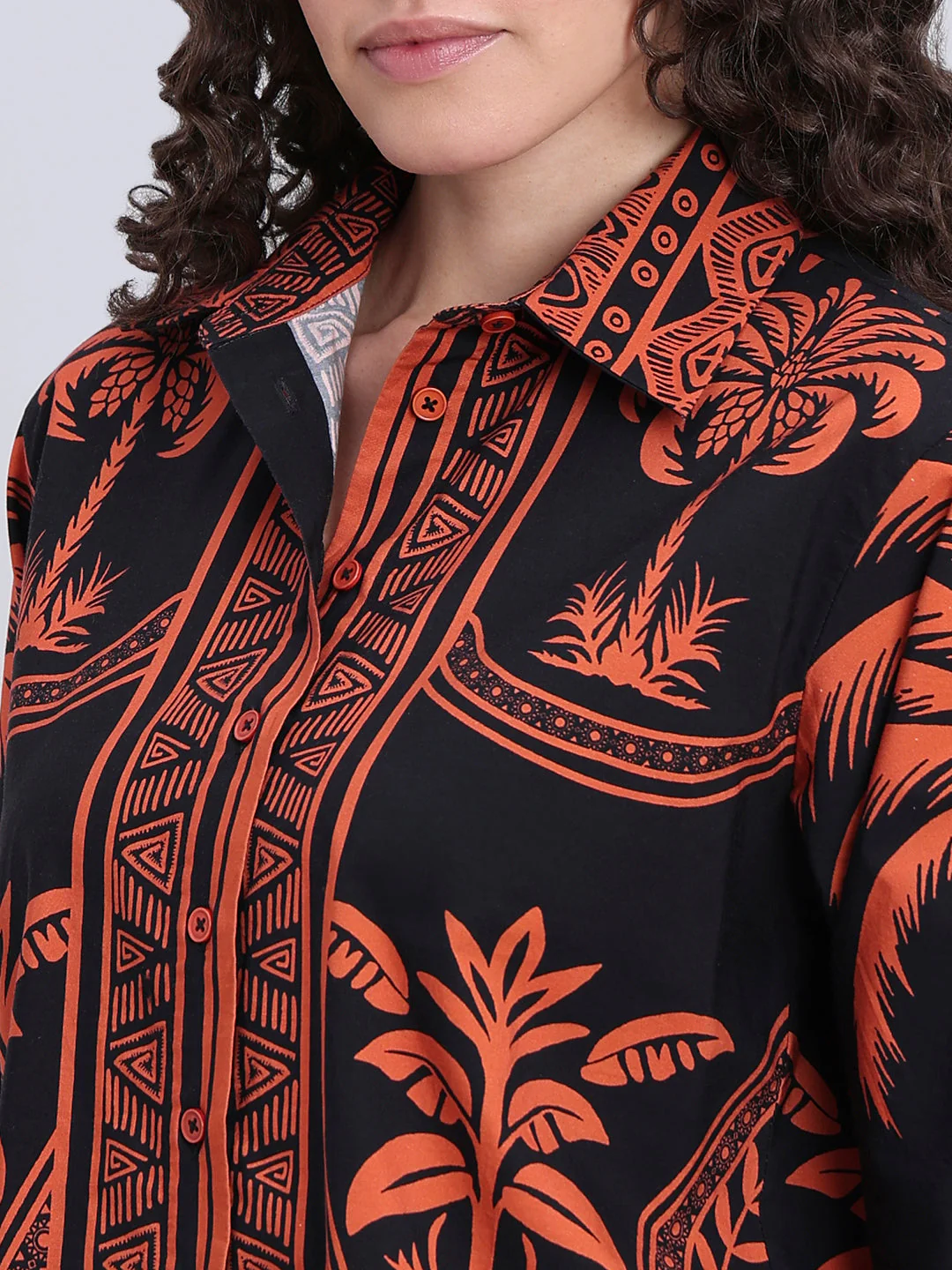 Black Printed Cotton Shirt - Image 8