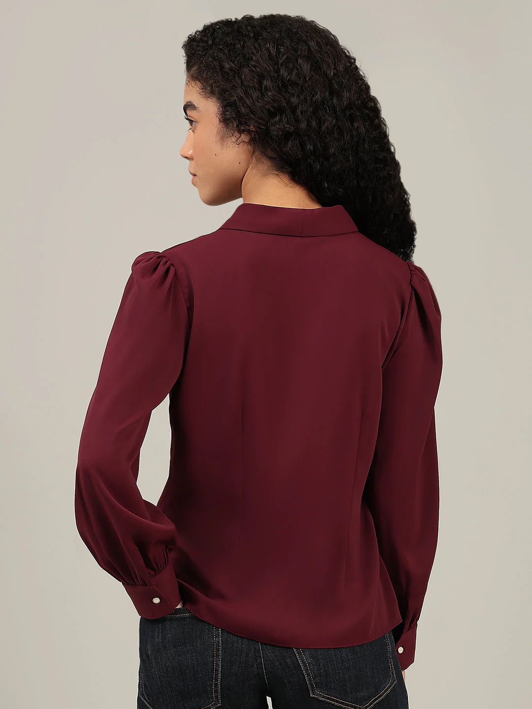 Shawl Collar Full Sleeves Top - Image 4