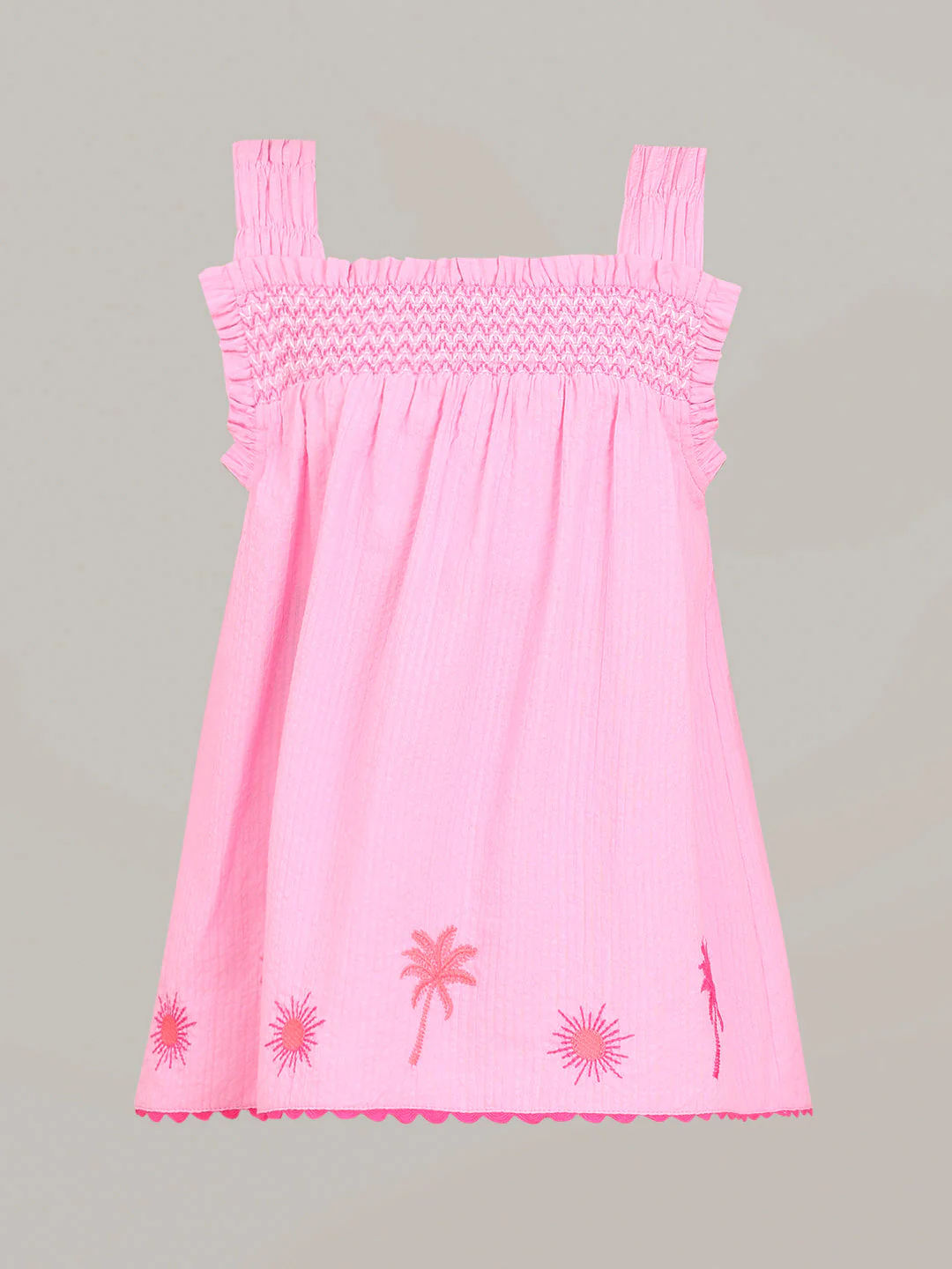 GIRL Pink Embroidered Smocked Top - Image 7