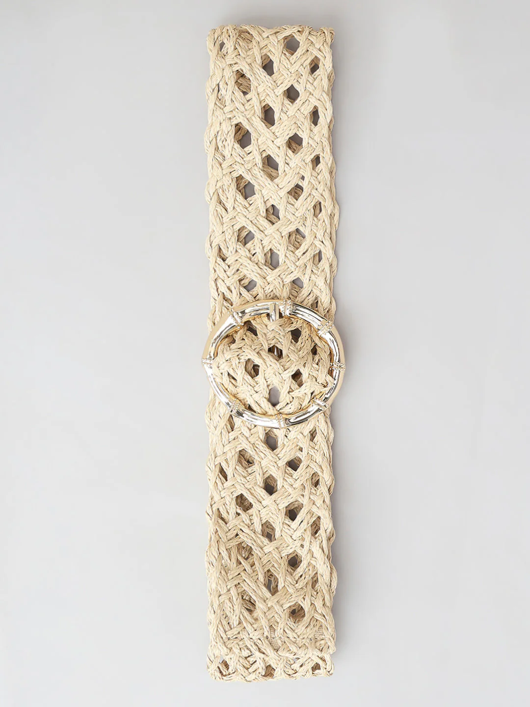 Beige Straw Waist Belt - Image 2