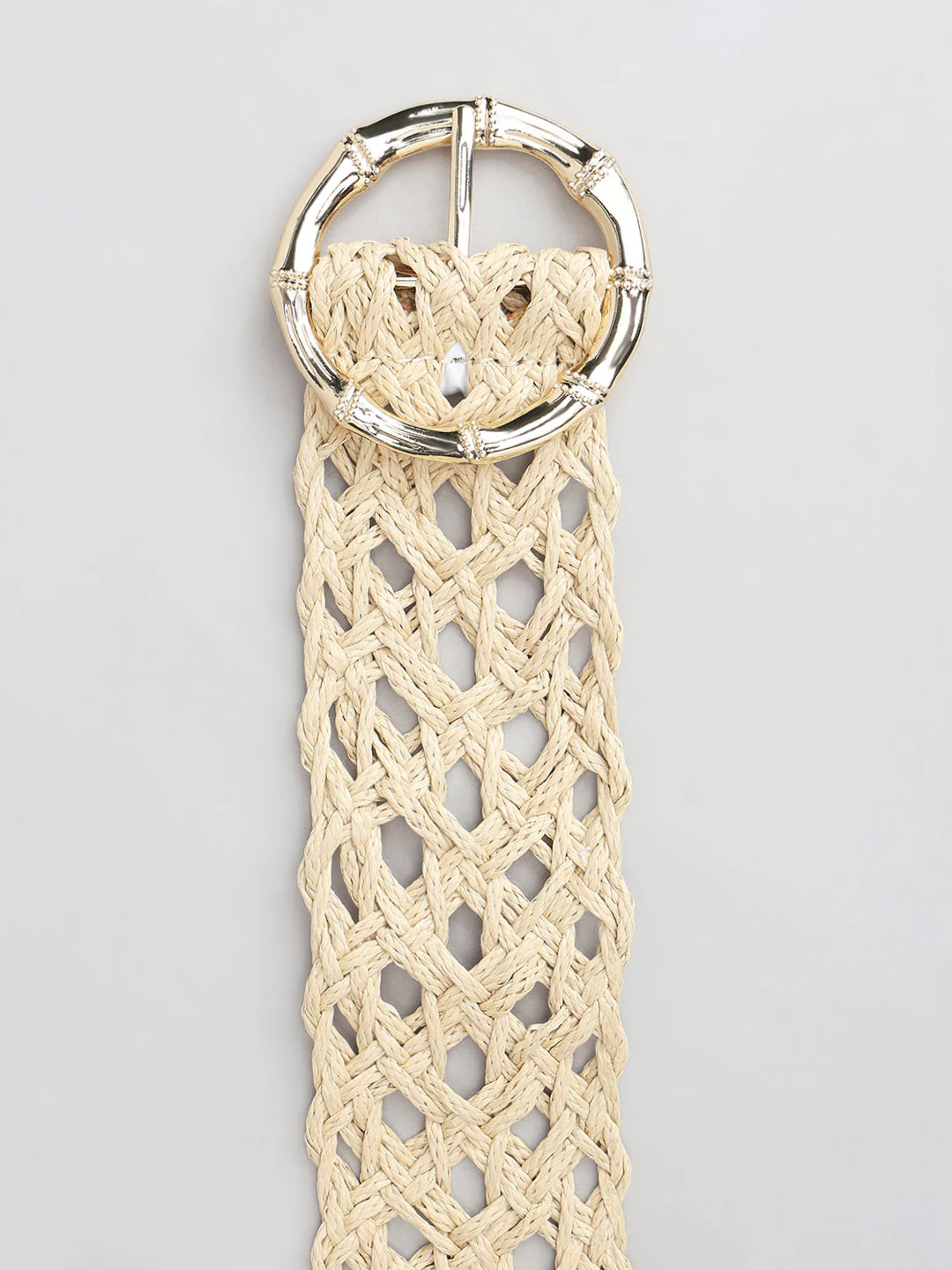 Beige Straw Waist Belt - Image 4