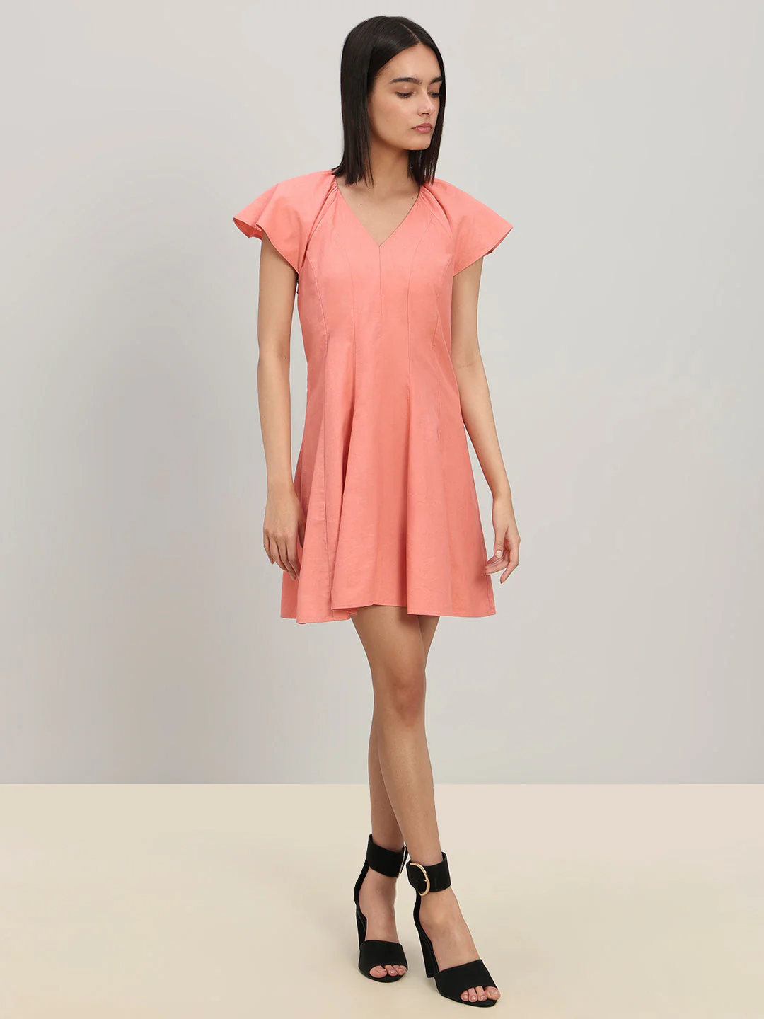 V-Neck Fit & Flare Dress - Image 5