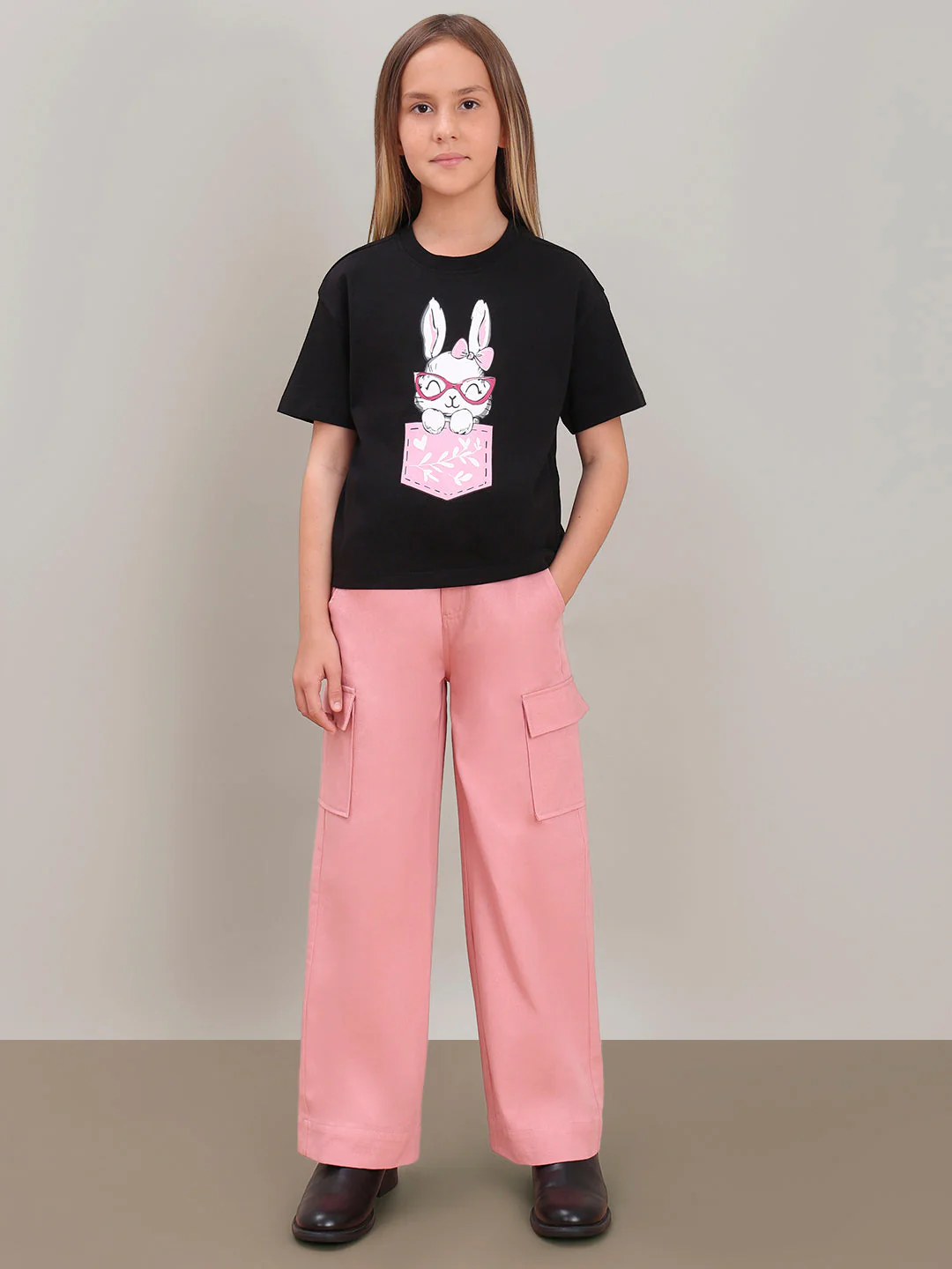 GIRL Black Printed Cotton T-shirt - Image 5