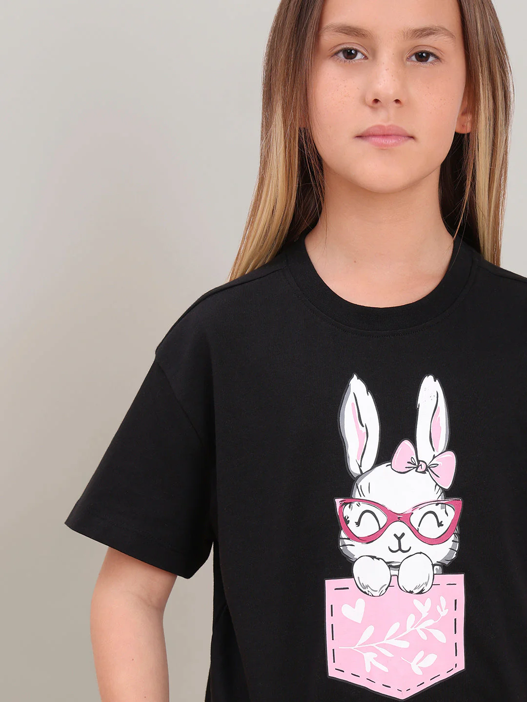 GIRL Black Printed Cotton T-shirt - Image 6
