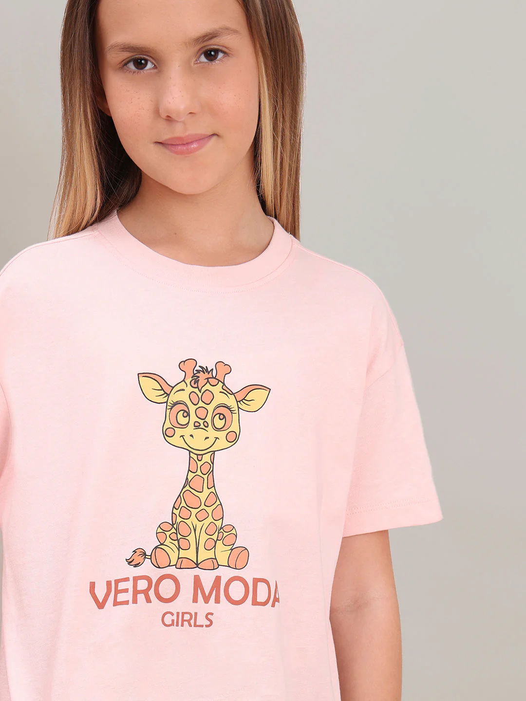 GIRL Pink Giraffe Print Cotton T-shirt - Image 6