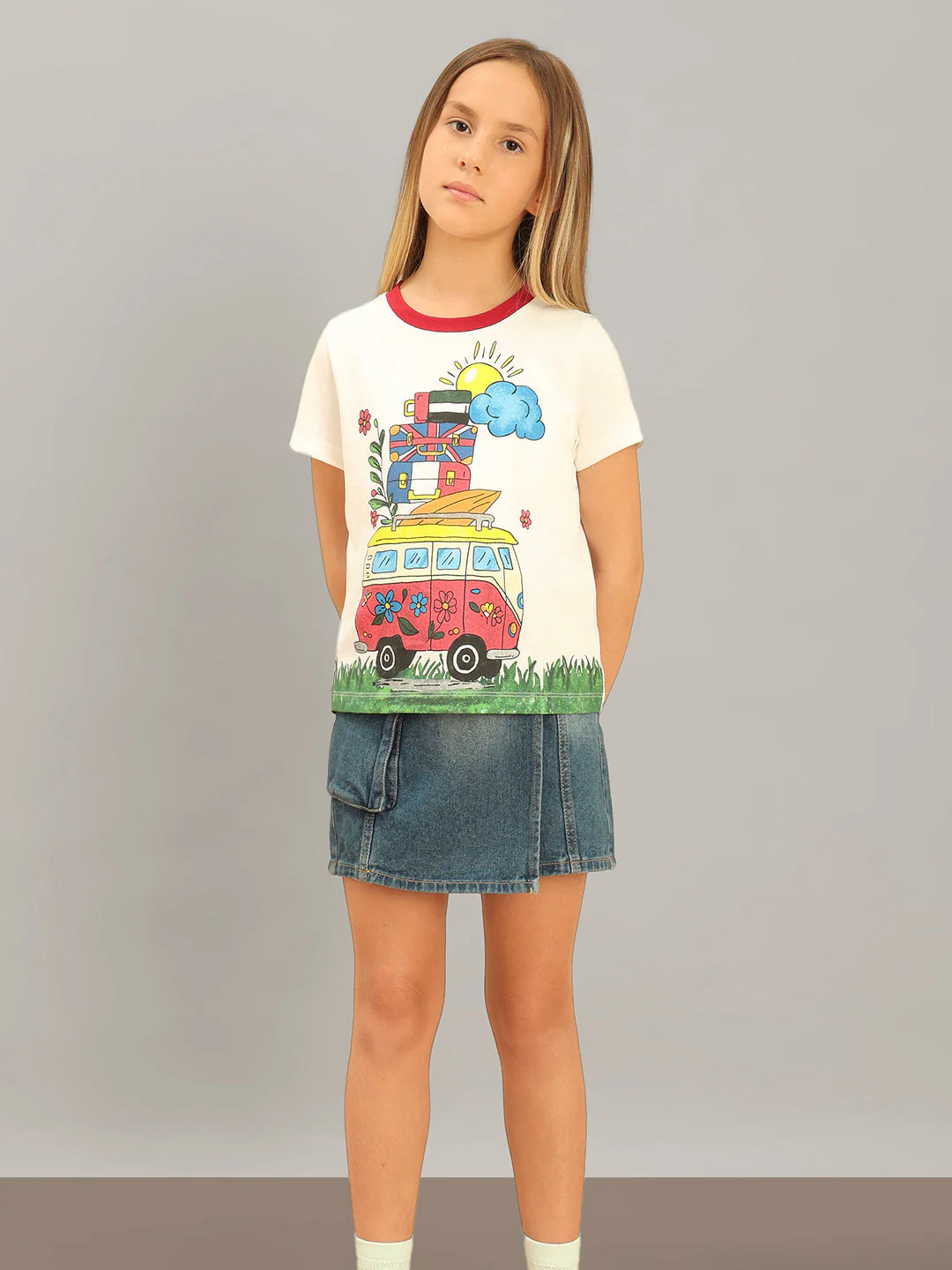 GIRL White Printed T-shirt