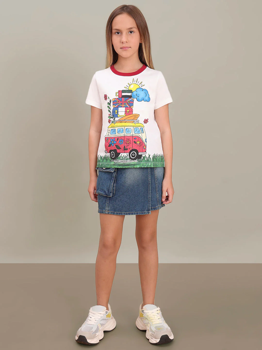 GIRL White Printed T-shirt - Image 5