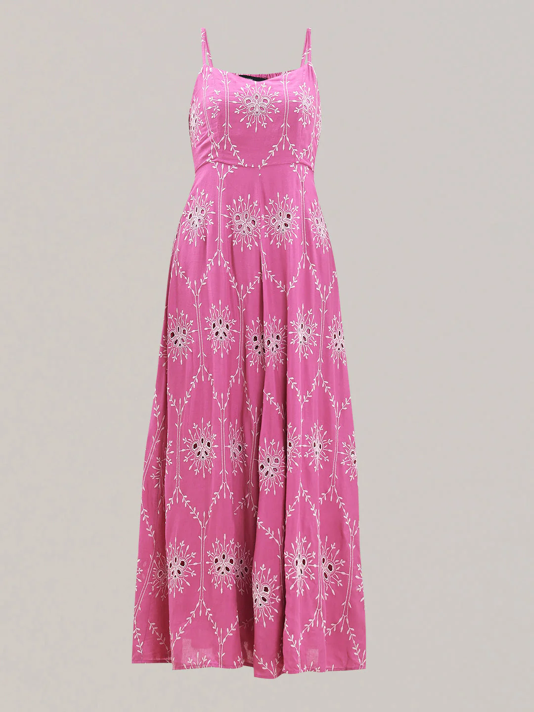 Pink Cut-Work Maxi Dress - Image 7