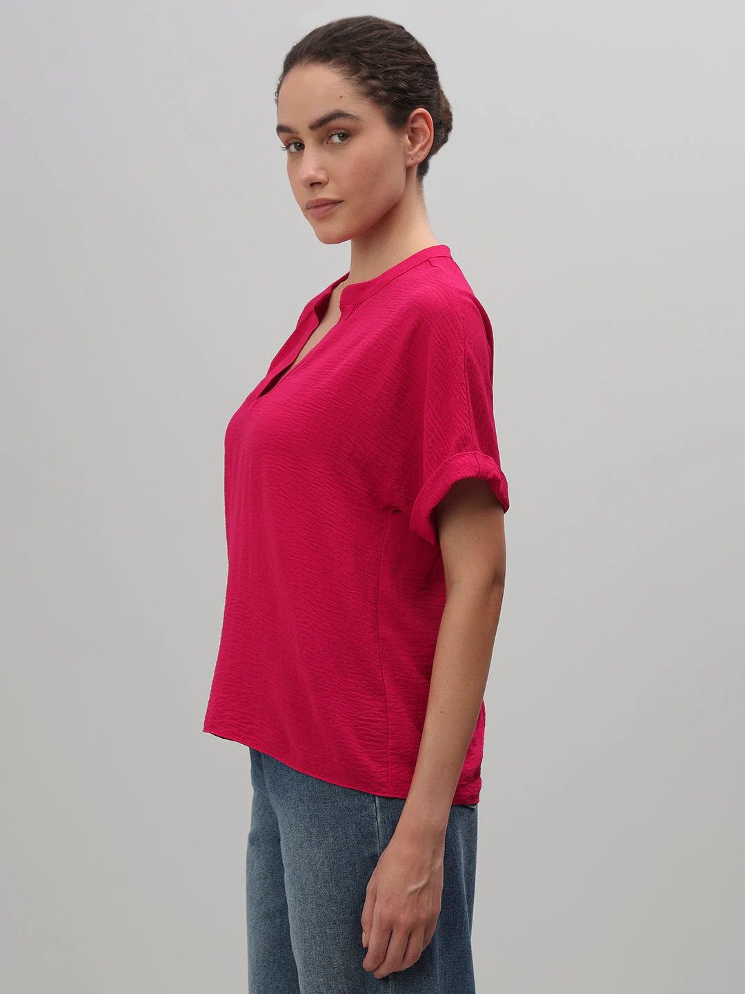 V-Neck Textured Top - Image 3