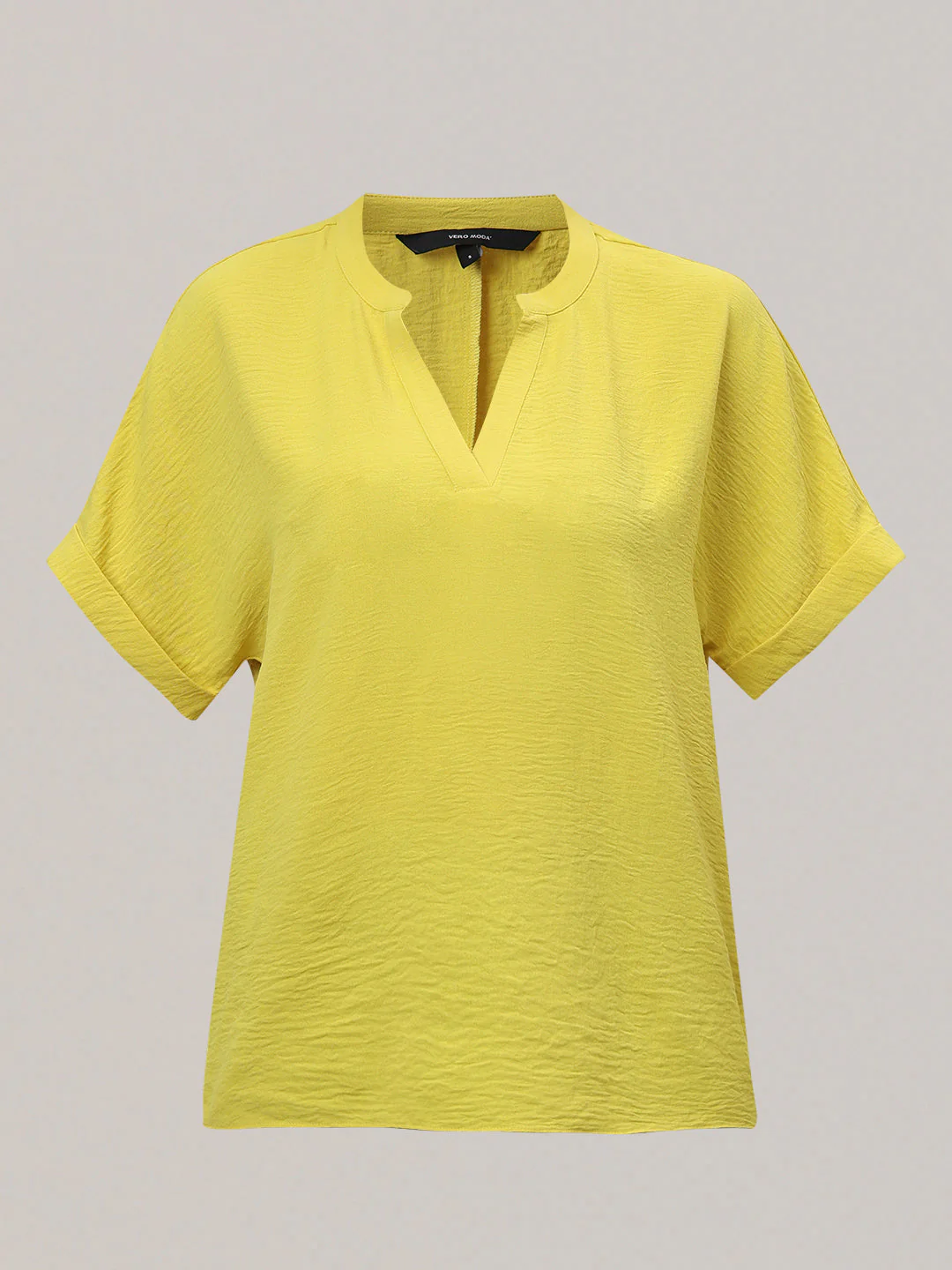 V-Neck Textured Top - Yellow - Image 7