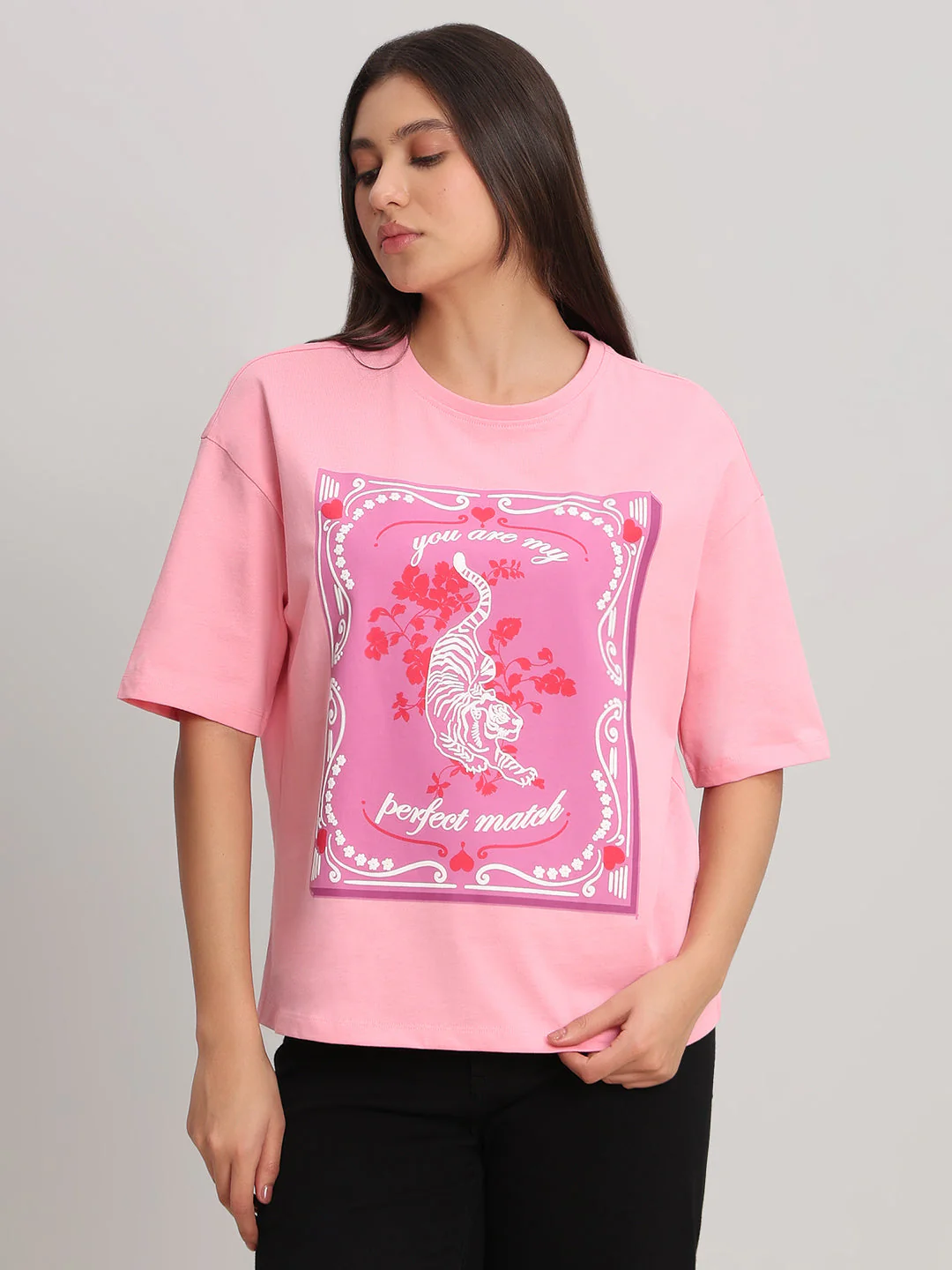 Pink Graphic Print T-Shirt - Image 2