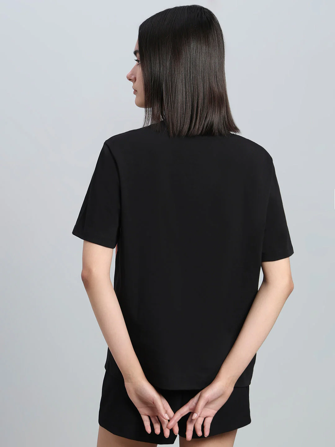 Black Printed Cotton T-shirt - Image 4