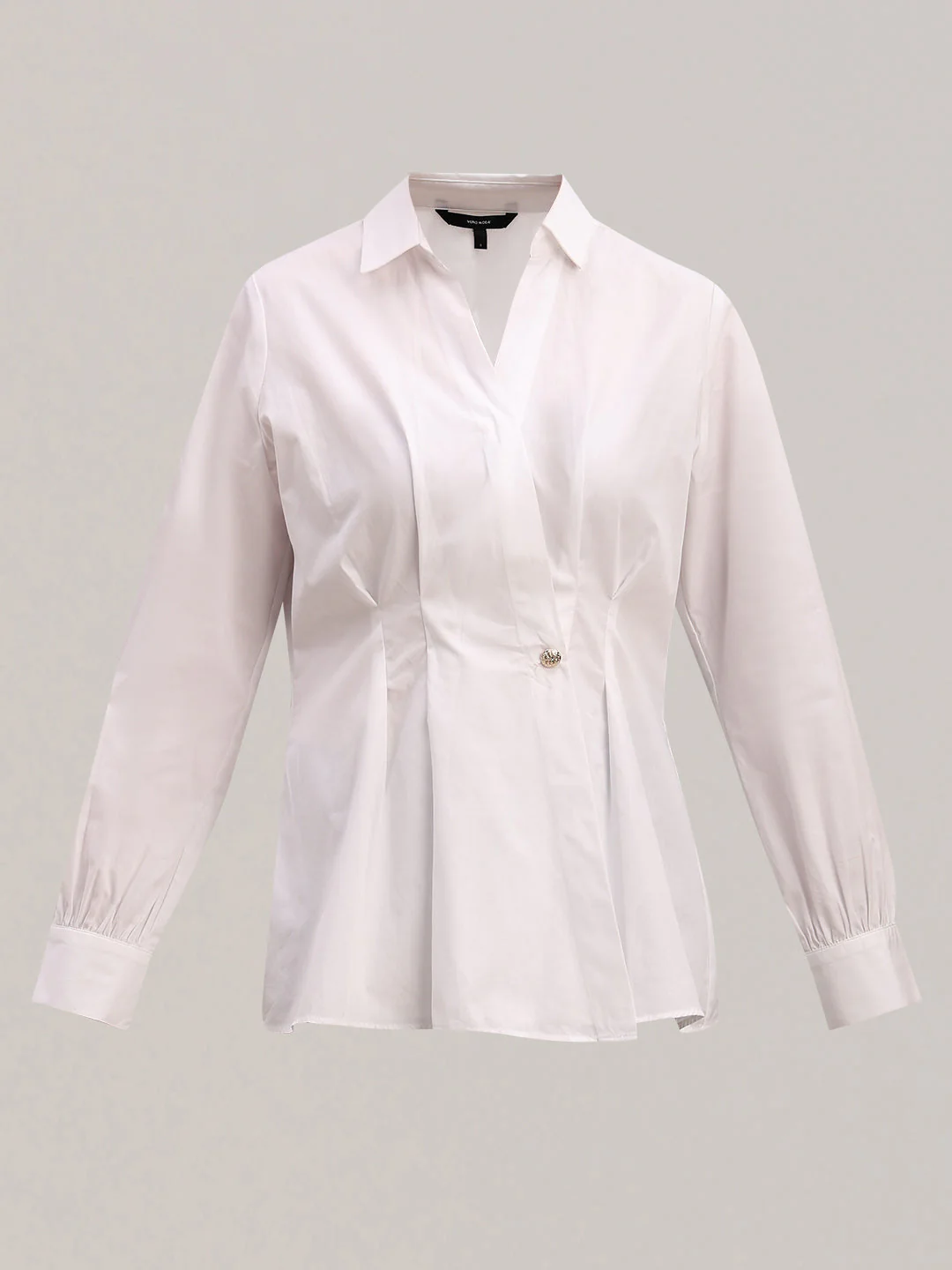 White Tailored Wrap Shirt - Image 7