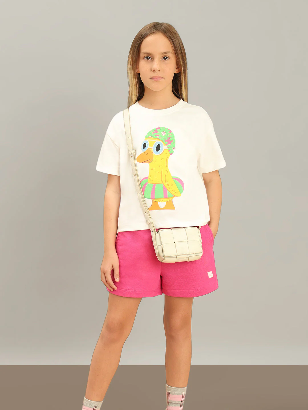 GIRL White Duck Print T-shirt
