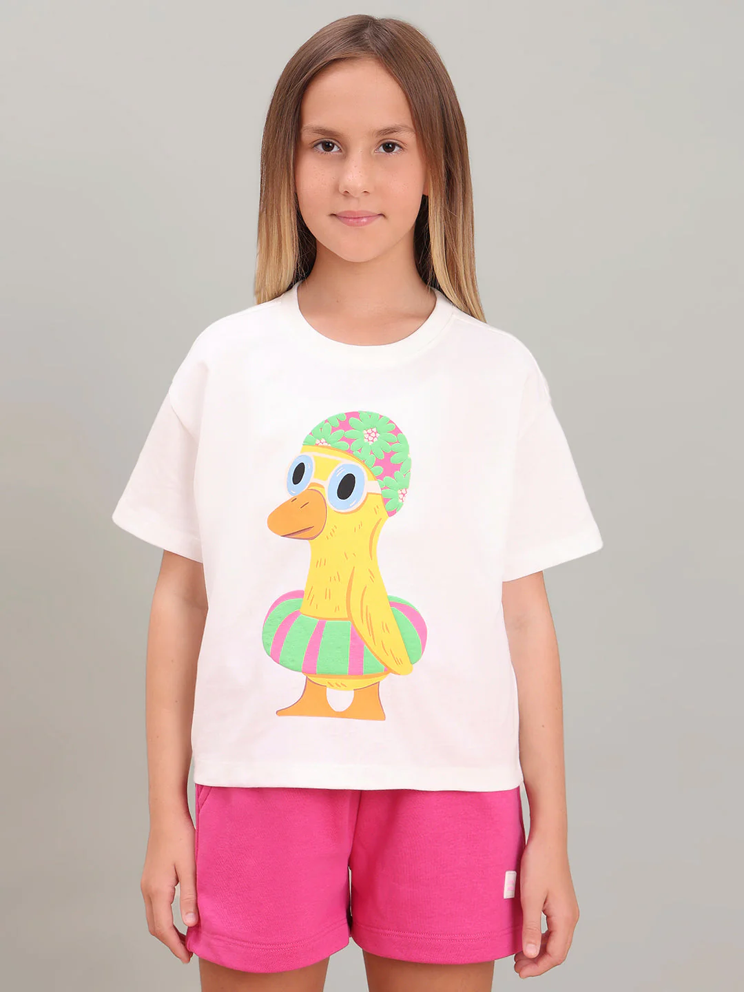 GIRL White Duck Print T-shirt - Image 2