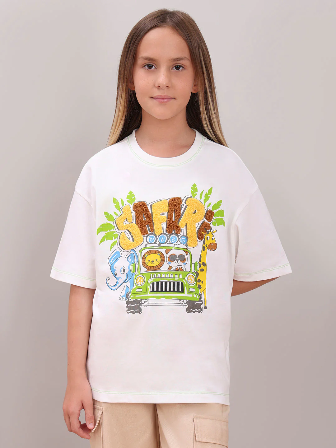 GIRL White Printed Cotton T-shirt - Image 2