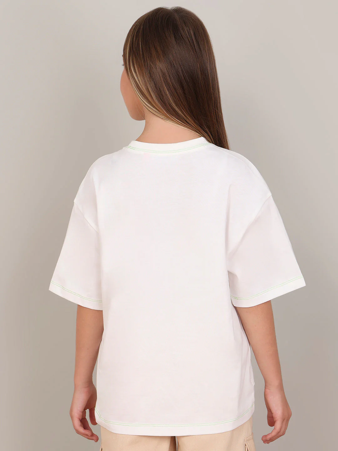 GIRL White Printed Cotton T-shirt - Image 4