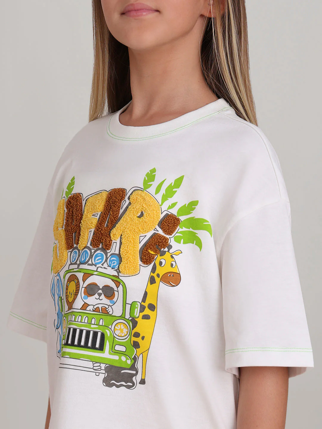 GIRL White Printed Cotton T-shirt - Image 8