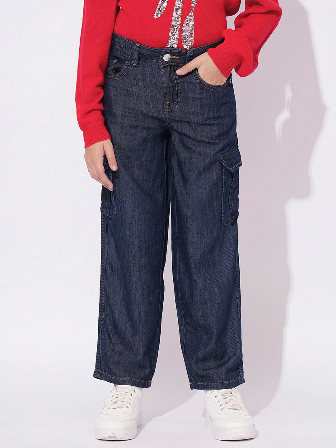 Test Juspay Girls Dark Blue Flared Jeans (Copy) - Image 2